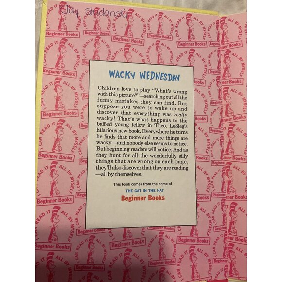 Wacky Wednesday By Theo. LeSieg Illustrated By George Booth Beginner Books Hardc - Picture 2 of 3